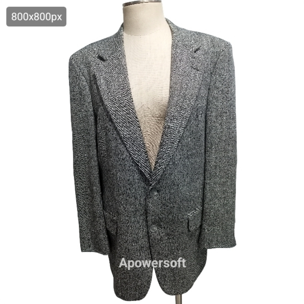 Vintage Burberry gray plaid oversized blazer - Picture 3 of 11